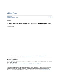 In the Eye of the Storm: Michael Burt '78 and the Menendez Case