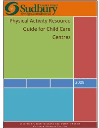 Physical Activity Resource Guide for Child Care Centres