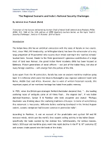 The Regional Scenario and India's National Security Challenges