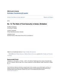 The State of Food Insecurity in Harare, Zimbabwe