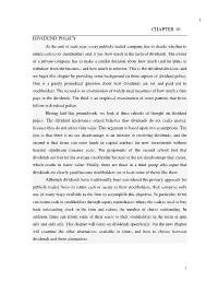Chapter 10 Dividend Policy