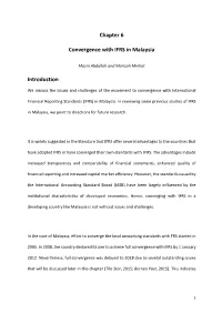 Chapter 6 Convergence with IFRS in Malaysia Introduction