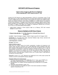 KGF NATP CGP Research Progress
