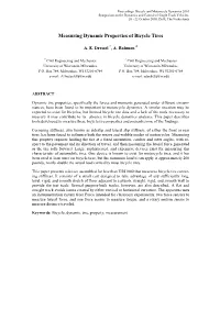 Measuring Dynamic Properties of Bicycle Tires