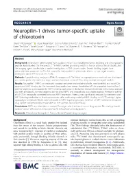 Neuropilin-1 Drives Tumor-Specific Uptake of Chlorotoxin
