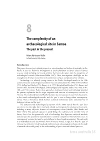 The Complexity of an Archaeological Site in Samoa the Past in the Present