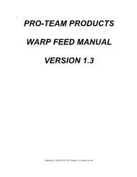 Warp Feed Manual