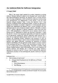 An Antitrust Rule for Software Integration