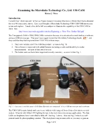 Examining the Microlinks Technology Co., Ltd. UM-CAM Richard J