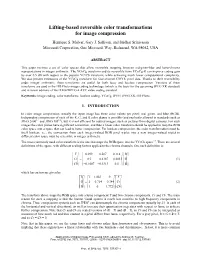 Lifting-Based Reversible Color Transformations for Image Compression