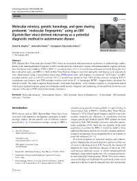 “Molecular Fingerprints” Using an EBV (Epstein-Barr Virus)-D