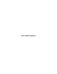 Nomination Background: Ketamine Hydrochloride (CASRN: 1867-66-9)