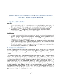 Nutritional Status and Social Influences in Dalit and Brahmin Women and Children in Lamjung Using Mixed Methods