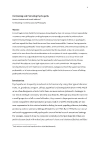 On Blaming and Punishing Psychopaths Introduction