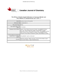 The Effect of Static Liquid Galinstan on Common Metals and Non-Metals at Temperatures up to 200 °C