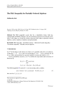 The FKG Inequality for Partially Ordered Algebras