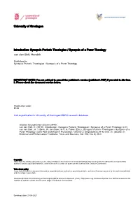 University of Groningen Introduction: Synopsis Purioris Theologiae