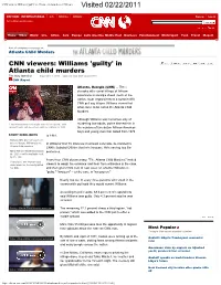CNN Viewers: Williams 'Guilty' in Atlanta Child Murders - CNN.Com Visited 02/22/2011
