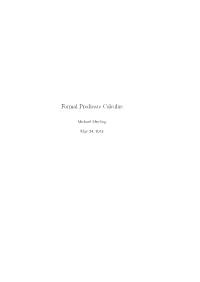 Formal Predicate Calculus