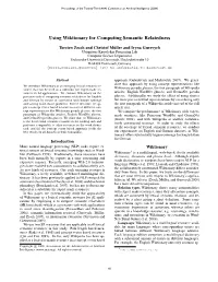 Using Wiktionary for Computing Semantic Relatedness