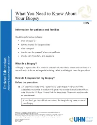 What You Need to Know About Your Biopsy UHN