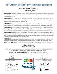 Cesar Chavez Day Proclamation