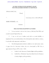 Declaration of Jeffrey Harris