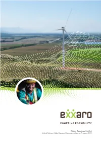 Exxaro Resources Limited United Nations Global Compact Communication on Progress 2019 Communication on Progress