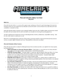 Minecraft: Education Edition Fact Sheet May 2017