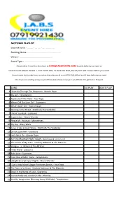 MOTOWN PLAYLIST Date of Event - …