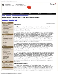 Responses to Information Requests
