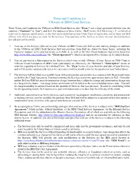 Terms and Conditions for Vmware on IBM Cloud Services