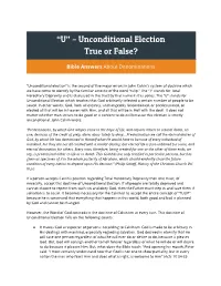 Unconditional Election True Or False?