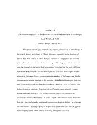 ABSTRACT a Re-Membering Sign: the Eucharist and Ecclesial Unity In