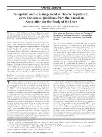 An Update on the Management of Chronic Hepatitis C: 2015 Consensus Guidelines from the Canadian Association for the Study of the Liver