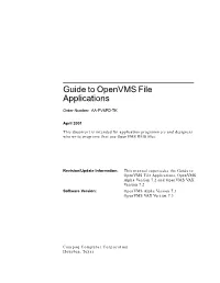 Guide to Openvms File Applications