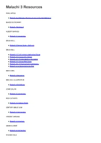 Malachi 3 Resources