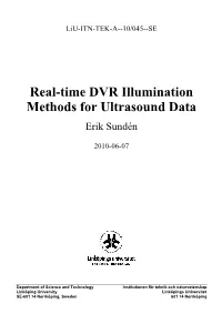 Real-Time DVR Illumination Methods for Ultrasound Data