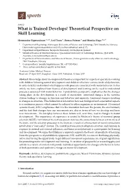 Theoretical Perspective on Skill Learning