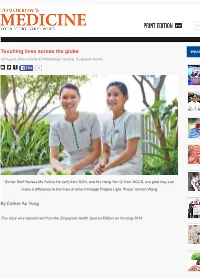 Touching Lives Across the Globe WHAT to READ NEXT