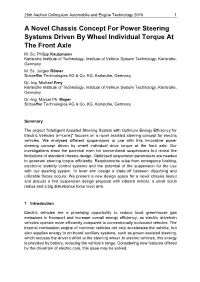A Novel Chassis Concept for Power Steering Systems Driven by Wheel Individual Torque at the Front Axle M