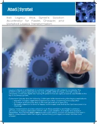 Exit Legacy: Atos Syntel's Solution Accelerator for Faster, Cheaper