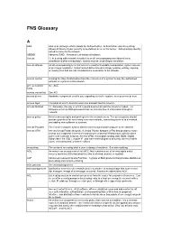 FNS Glossary