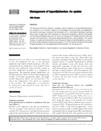 Management of Hyperlipidemias: an Update