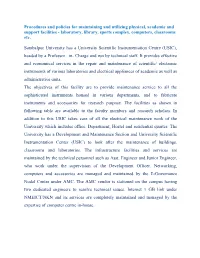Procedures and Policies for Maintaining and Utilizing Physical, Academic and Support Facilities - Laboratory, Library, Sports Complex, Computers, Classrooms Etc