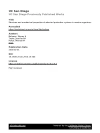 Structure and Mechanical Properties of Selected Protective Systems in Marine Organisms