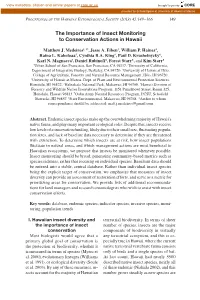 The Importance of Insect Monitoring to Conservation Actions in Hawaii