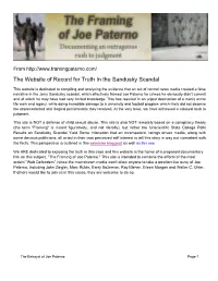 The Website of Record for Truth in the Sandusky Scandal