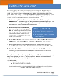 Cleaning & Disinfection 101 Guidelines for Using Bleach