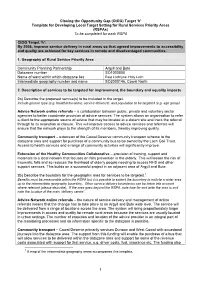 Ctog) Target ‘H’ Template for Developing Local Target Setting for Rural Services Priority Areas (Rspas) to Be Completed for Each RSPA